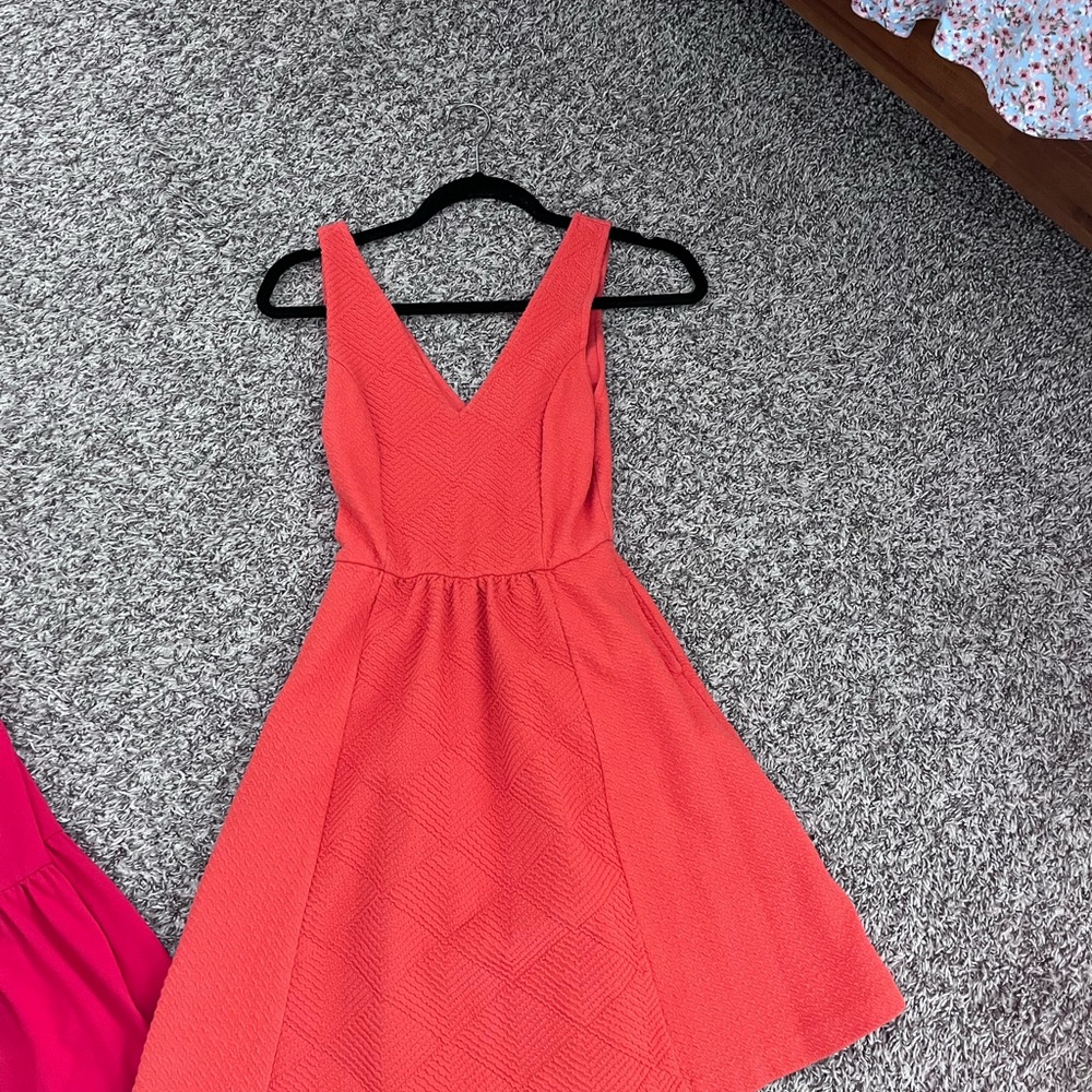 Elegant Coral Sleeveless Dress